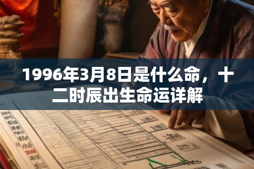 1996年3月8日是什么命，十二时辰出生命运详解