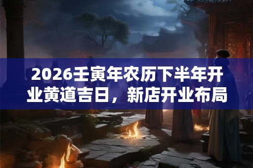 2026壬寅年农历下半年开业黄道吉日，新店开业布局要讲究什么？