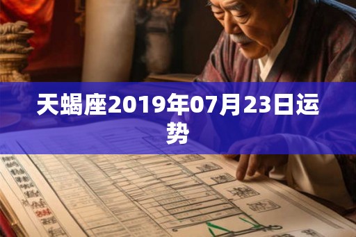 天蝎座2019年07月23日运势