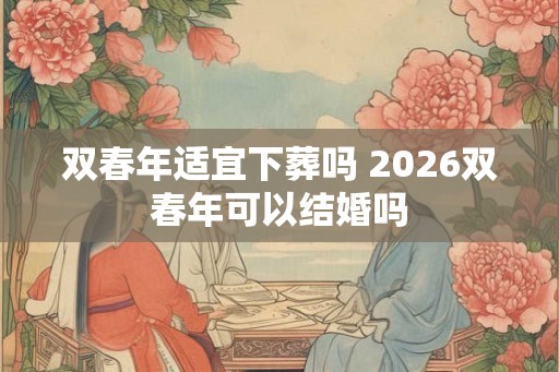 双春年适宜下葬吗 2026双春年可以结婚吗