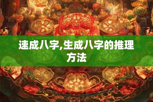 速成八字,生成八字的推理方法
