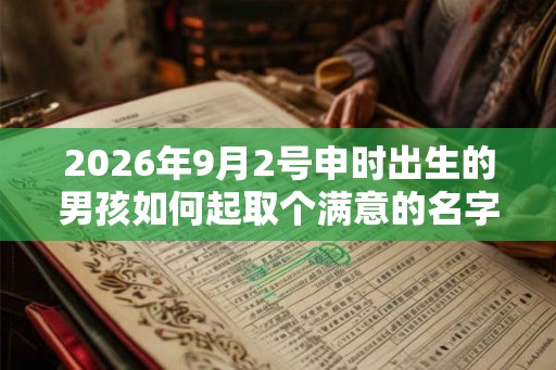 2026年9月2号申时出生的男孩如何起取个满意的名字和五行属性