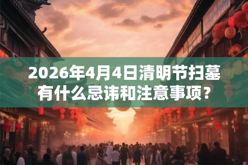 2026年4月4日清明节扫墓有什么忌讳和注意事项？
