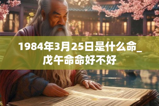 1984年3月25日是什么命_戊午命命好不好