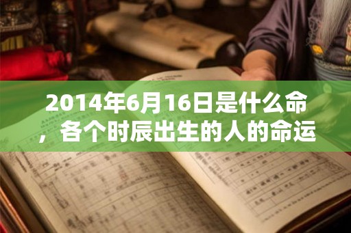 2014年6月16日是什么命，各个时辰出生的人的命运
