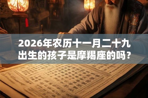 2026年农历十一月二十九出生的孩子是摩羯座的吗？