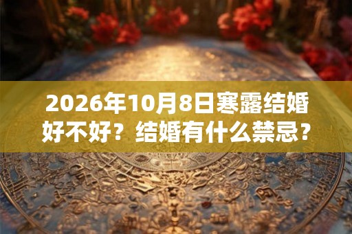 2026年10月8日寒露结婚好不好？结婚有什么禁忌？