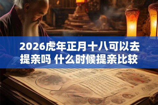2026虎年正月十八可以去提亲吗 什么时候提亲比较好