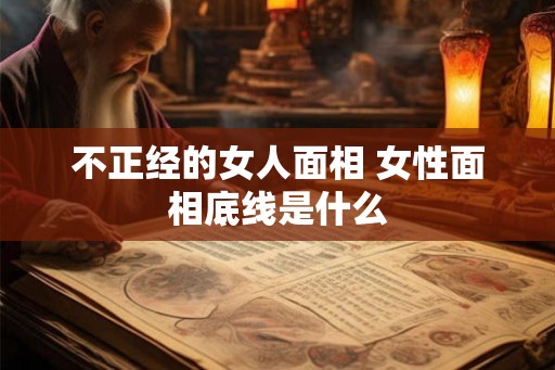 不正经的女人面相 女性面相底线是什么