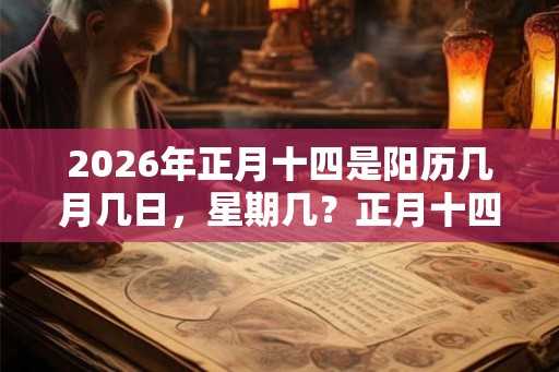 2026年正月十四是阳历几月几日，星期几？正月十四要试花灯？