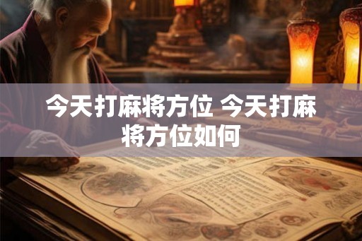 今天打麻将方位 今天打麻将方位如何 今天打麻将方位 今天打麻将方位如何