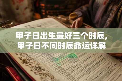 甲子日出生最好三个时辰,甲子日不同时辰命运详解