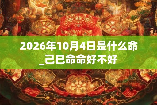 2026年10月4日是什么命_己巳命命好不好