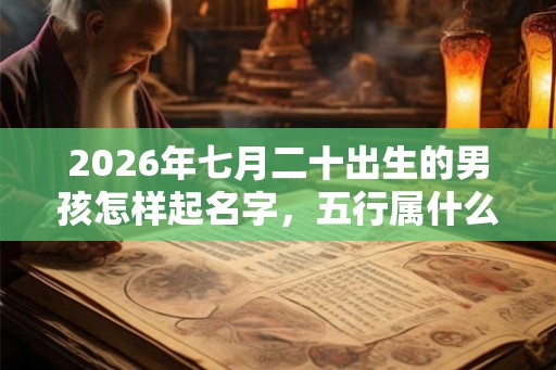 2026年七月二十出生的男孩怎样起名字，五行属什么