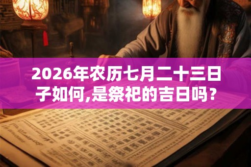 2026年农历七月二十三日子如何,是祭祀的吉日吗？