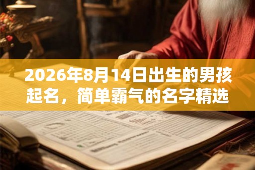 2026年8月14日出生的男孩起名，简单霸气的名字精选