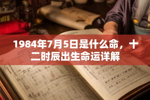 1984年7月5日是什么命，十二时辰出生命运详解