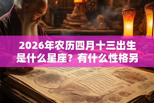2026年农历四月十三出生是什么星座？有什么性格另一面？