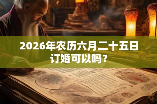 2026年农历六月二十五日订婚可以吗？