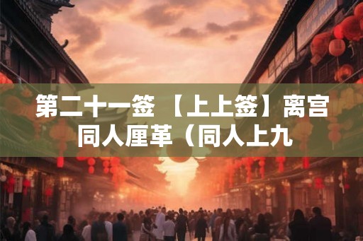 第二十一签 【上上签】离宫 同人厘革（同人上九