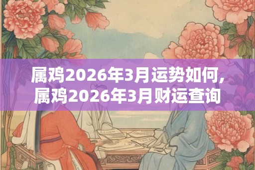 属鸡2026年3月运势如何,属鸡2026年3月财运查询