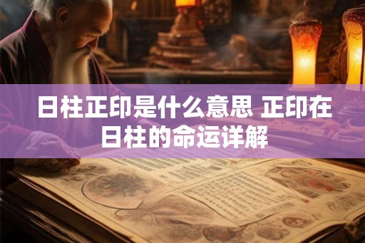 日柱正印是什么意思 正印在日柱的命运详解