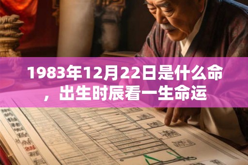 1983年12月22日是什么命，出生时辰看一生命运