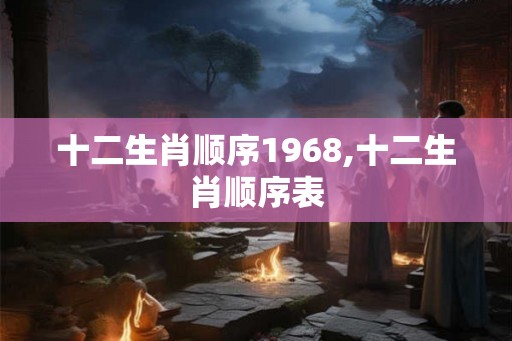十二生肖顺序1968,十二生肖顺序表