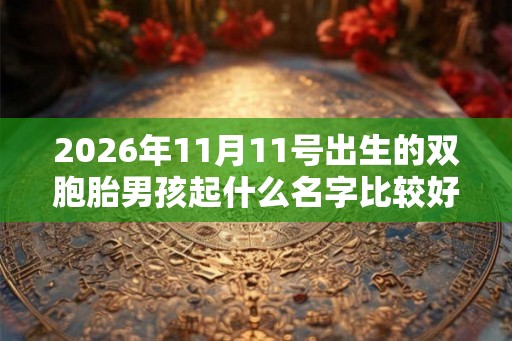 2026年11月11号出生的双胞胎男孩起什么名字比较好，五行属什么