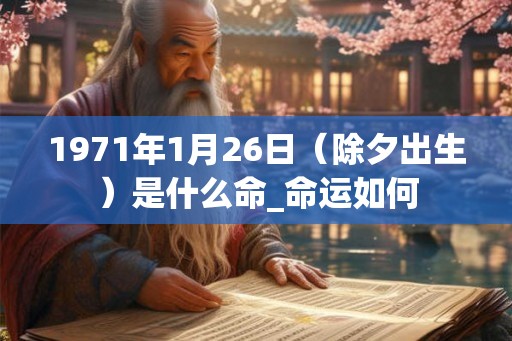 1971年1月26日（除夕出生）是什么命_命运如何