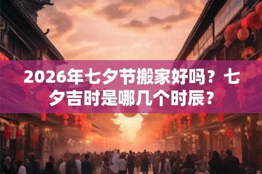 2026年七夕节搬家好吗？七夕吉时是哪几个时辰？