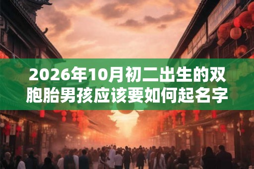 2026年10月初二出生的双胞胎男孩应该要如何起名字，五行属什么？