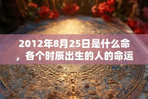 2012年8月25日是什么命，各个时辰出生的人的命运