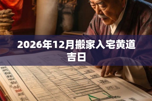 2026年12月搬家入宅黄道吉日 2026年12月搬家入宅黄道吉日