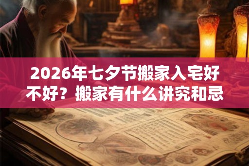 2026年七夕节搬家入宅好不好？搬家有什么讲究和忌讳？