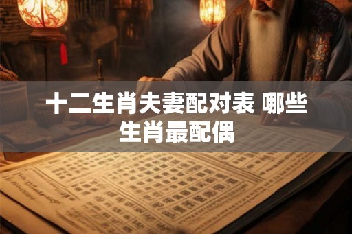十二生肖夫妻配对表 哪些生肖最配偶