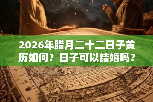 2026年腊月二十二日子黄历如何？日子可以结婚吗？