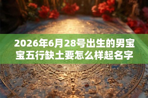 2026年6月28号出生的男宝宝五行缺土要怎么样起名字