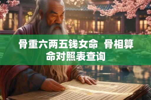 骨重六两五钱女命  骨相算命对照表查询