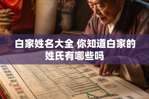 白家姓名大全 你知道白家的姓氏有哪些吗