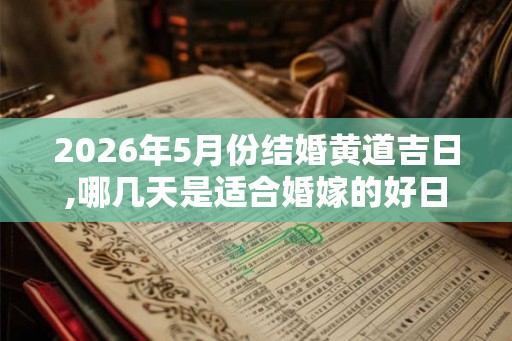 2026年5月份结婚黄道吉日,哪几天是适合婚嫁的好日子 2026年5月份结婚黄道吉日,哪几天是适合婚嫁的好日子