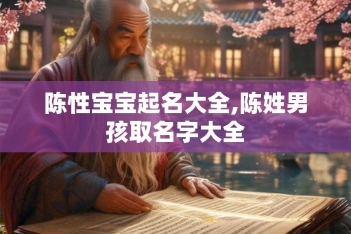 陈性宝宝起名大全,陈姓男孩取名字大全
