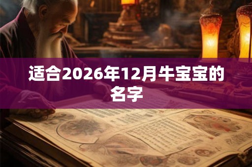 适合2026年12月牛宝宝的名字