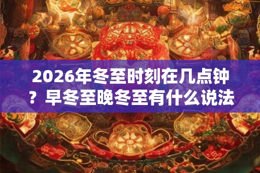 2026年冬至时刻在几点钟？早冬至晚冬至有什么说法