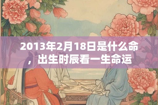 2013年2月18日是什么命，出生时辰看一生命运