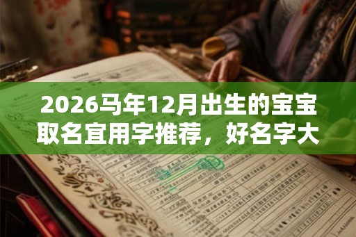 2026马年12月出生的宝宝取名宜用字推荐，好名字大全