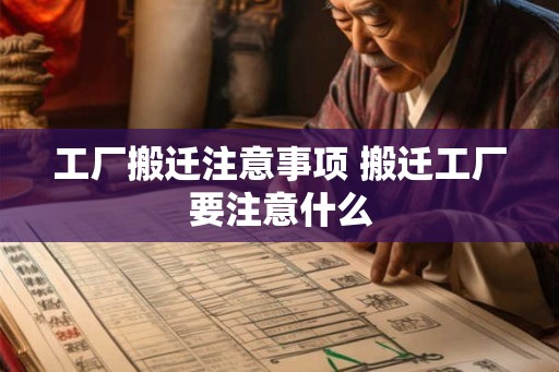 工厂搬迁注意事项 搬迁工厂要注意什么