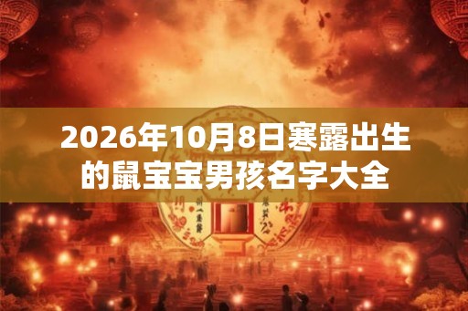 2026年10月8日寒露出生的鼠宝宝男孩名字大全