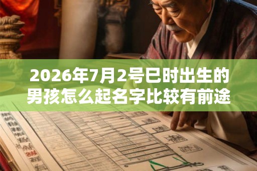 2026年7月2号巳时出生的男孩怎么起名字比较有前途