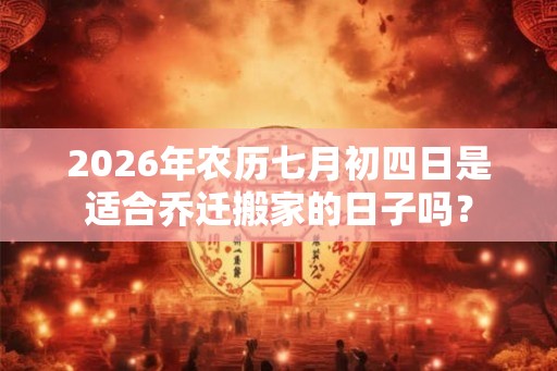 2026年农历七月初四日是适合乔迁搬家的日子吗？